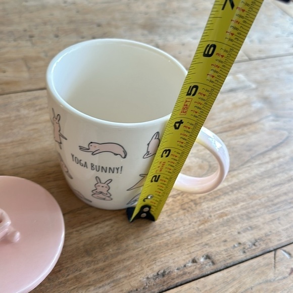 Yoga Bunny Wooly Heads by Magenta coffee mug with lid super cute pink - Picture 7 of 8